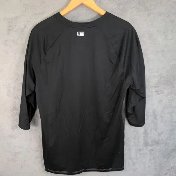 The Nike Tee Men's Black Gray Ombre Baseball MLB T Shirt Dri-Fit Size Large - Picture 4 of 8